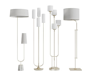 现代金属支架的落地灯