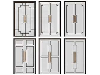 新中式玻璃双扇大门