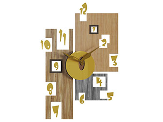 后现代实木墙饰钟表3d模型 后现代实木墙饰钟表