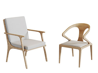 北欧实木休闲椅子