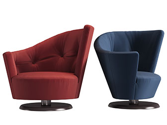 现代蓝色红色休闲单人沙发3d模型 现代蓝色红色休闲单人沙发