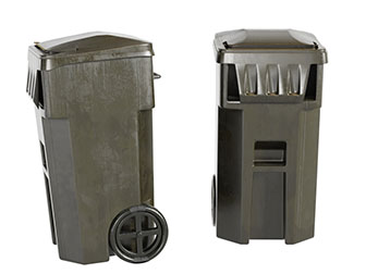 军绿色塑料公共垃圾桶3d模型 军绿色塑料公共垃圾桶