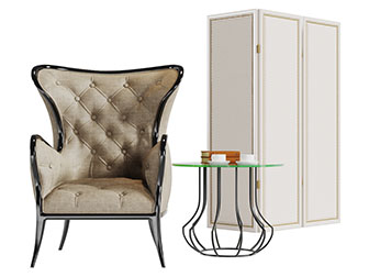 新古典软包休闲椅子