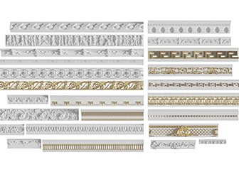 新中式天花吊顶雕花角线