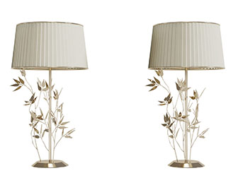 新中式装饰竹叶的台灯床头灯