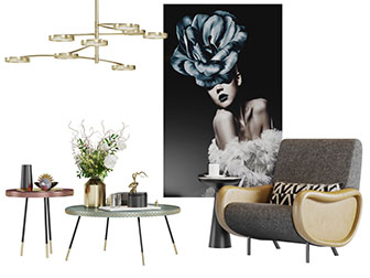 现代轻奢单人沙发茶几3d模型 现代轻奢单人沙发茶几