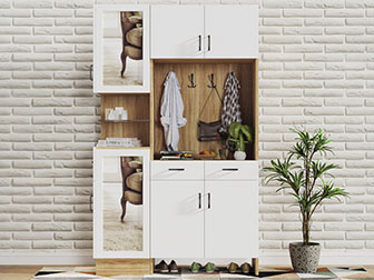 北欧实木玄关装饰鞋柜