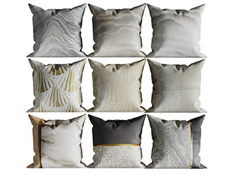 新中式山脉图案的靠垫抱枕