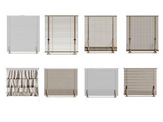 现代竹编拉帘升降帘3d模型 现代竹编拉帘升降帘