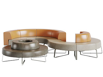 现代S形双向多人沙发茶几组合