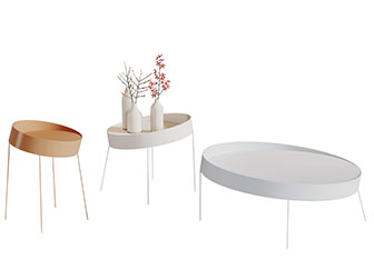 现代轻奢圆形茶几边几