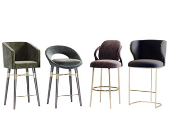 现代轻奢布艺吧椅