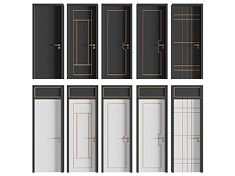 新中式黑色平开门