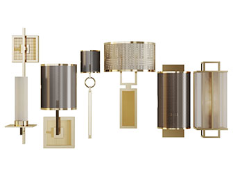 新中式半圆形灯罩的壁灯