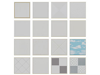 现代轻奢镶嵌金边的方形吊顶