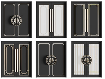 新中式双扇平开门