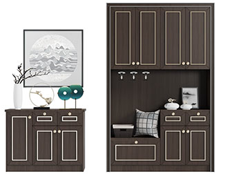 新中式玄关装饰鞋柜