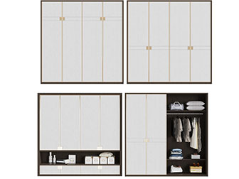 新中式灰色衣柜