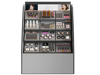 现代黑色化妆品货架展柜3d模型 现代黑色化妆品货架展柜