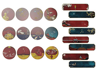 新中式装饰图案的瓷盘装饰挂件