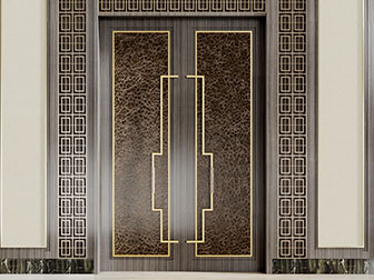 新中式双扇平开门大门