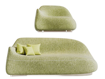 后现代异形布艺多人沙发