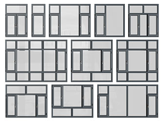 现代黑色边框的平开窗