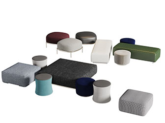 现代轻奢圆形长方形沙发凳脚踏