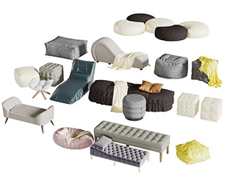 现代贵妃椅美人榻坐墩坐凳沙发凳子