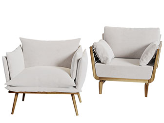 北欧实木支撑的布艺单人沙发3d模型 北欧实木支撑的布艺单人沙发