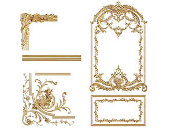 法式金色雕花装饰角线护墙板