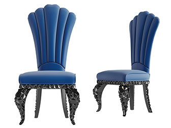 欧式古典蓝色休闲椅子