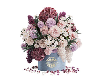 现代蓝色陶瓷花瓶花卉