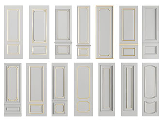 北欧灰色实木平开门