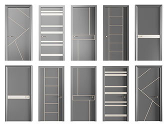 现代黑色实木平开门