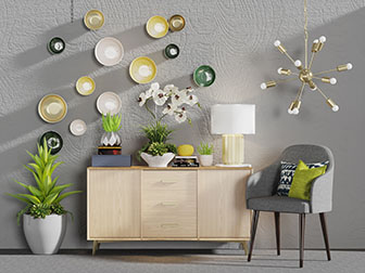 北欧实木玄关柜边柜休闲椅子