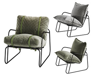 后现代金属支架的休闲椅子