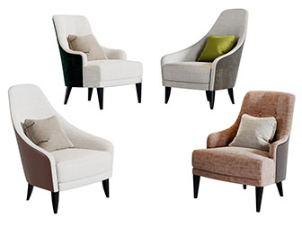 现代布艺单人沙发3d模型 现代布艺单人沙发