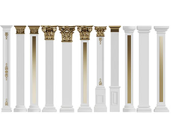 欧式金色雕花装饰的罗马柱子