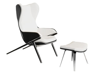 后现代休闲椅子脚踏