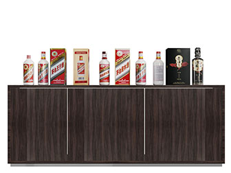 现代玄关柜上茅台白酒瓶