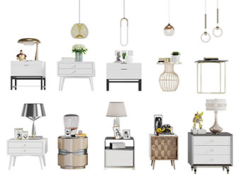 北欧实木白色床头柜台灯床头灯