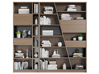 现代实木装饰收纳书柜