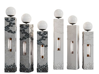 中式雕花方柱落地灯路灯