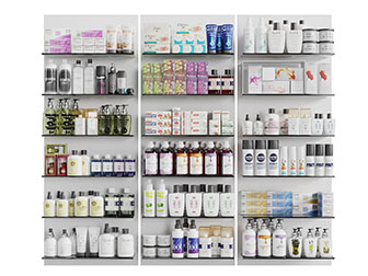 现代化妆品展柜货架3d模型 现代化妆品展柜货架