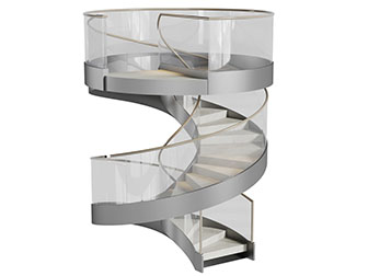 现代螺旋旋转楼梯3d模型 现代螺旋旋转楼梯