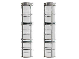 现代圆形玻璃观光电梯