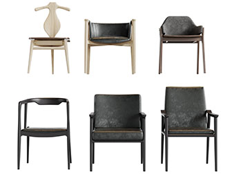 新中式黑色休闲椅子