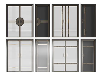 新中式玻璃推拉门平开门