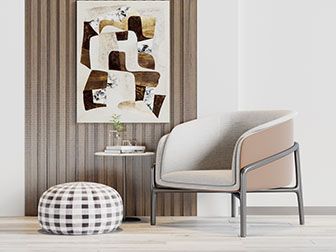 新中式布艺单人沙发3d模型 新中式布艺单人沙发